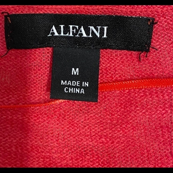 ALFANI OPEN FRONT LINEN BLEND CARDIGAN FLAMENCO PINK NWT S M - Picture 12 of 12